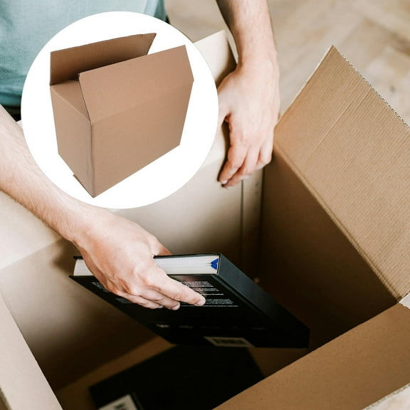 VERDANVERSE 5Pcs Corrugated Cardboard Storage Box for Cardboard Boxes 11.4X7.5X6.7in