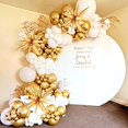 thumbnail image 3 of Juego de globos de fiesta con forma de guirnalda con forma de arco Futureferry, 130 unidades, oro blanco, 3 of 5