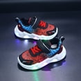 thumbnail image 2 of newwalpole Kids Light Up Shoes Toddler Boys Girls LED Luminous Running Trainers Cartoon Mesh Breathable Sports and Walking Sneaker Red for Size 11.5, 2 of 6