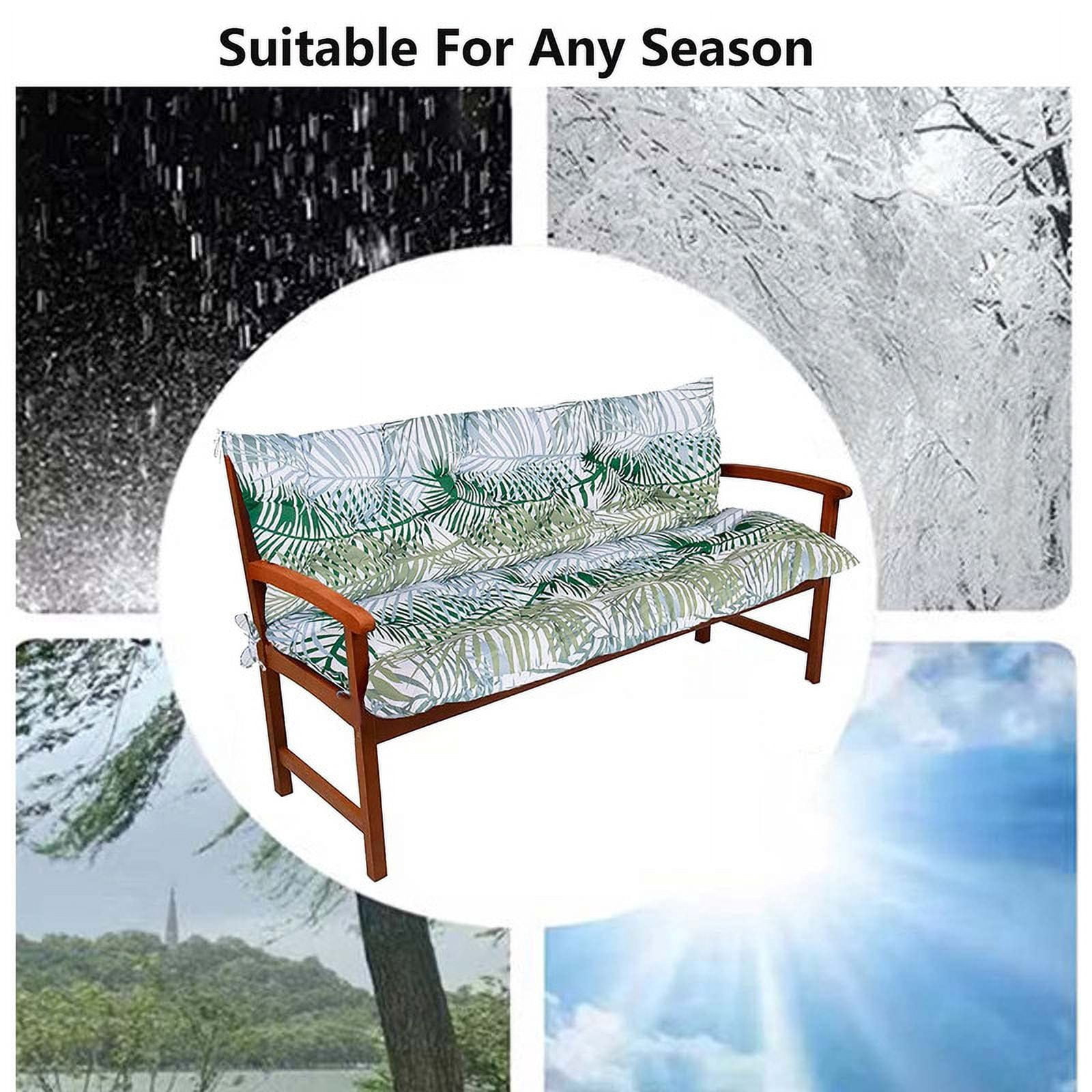 YLLN 70*40 Inch Porch Swing Cushions, Patio Furniture Cushions With 4" Thicken Backrest, Bench Cushions For Outdoor Furniture, Anti-Fading Waterproof Patio Cushions(Bamboo leaf)