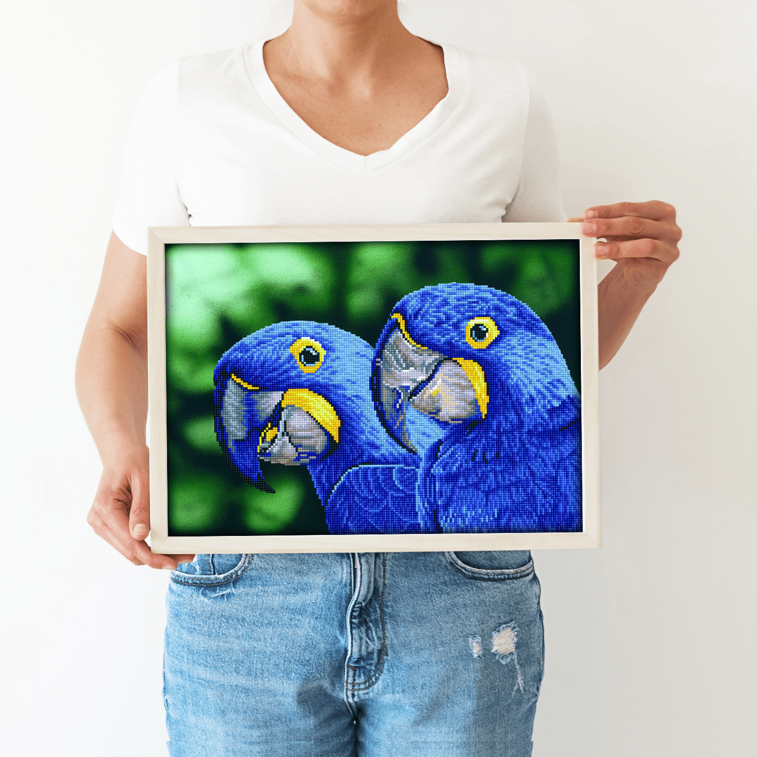 Diamond Dotz Blue Hyacinth Macaws Diamond Painting Kits for Adults - Diamond Art Kits a Relaxing Creative Craft Kit with Dotz Gems 14.6x20.5
