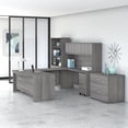 thumbnail image 7 of Studio C 72W x 36D U Shaped Desk with Storage and Hutch in Gray -Engineered Wood, 7 of 7