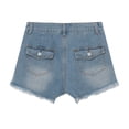 thumbnail image 4 of xingwang Clearance Plus Size Jean Shorts for Women High Waisted,Women Fashionable Loose Fitting Casual Versatile Jeans Shorts Blue XXL, 4 of 8