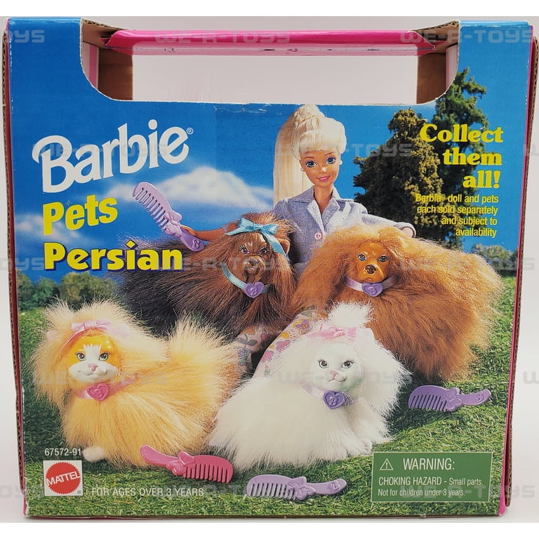 Barbie Pets Persian Cat Plush with Collar and Comb 1998 Mattel
