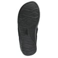 thumbnail image 4 of Roxoni Womens Terry Multicolor Striped Slide Slipper Black, 4 of 4