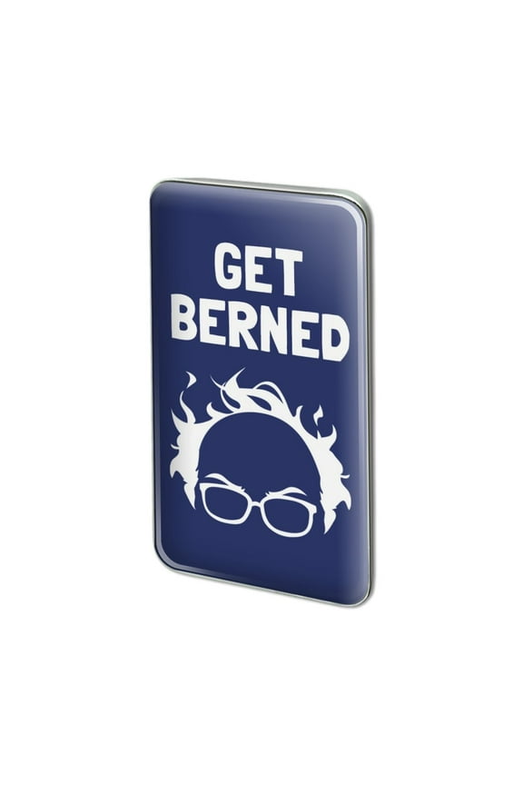 Get Berned Burned Bernie Sanders Burning Democrat Hair Metal Rectangle Lapel Hat Pin Tie Tack Pinback