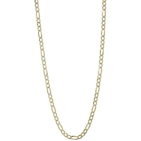 Pori Jewelers 2-Tone 18kt Gold-Plated Sterling Silver 2.8mm Figaro Chain Men's Necklace, 26