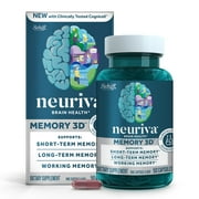 Neuriva Memory 3D Brain Supplements for Memory and Focus, Vitamin B12 & B6, Folic Acid, 50 Count Capsules