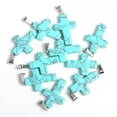thumbnail image 3 of MATROOY Natural Quartz Crystal Cross Pendant Crucifix Shape Stone Jewelry making-Green Turquoise-10PCS, 3 of 3