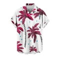 thumbnail image 3 of UVEASISHA Men's Big and Tall Hawaiian Shirt Button Down Casual Floral Shirts Summer Short Sleeve Regular Fit Aloha Shirt Tropical Beach Vacation Shirts Red XXL, 3 of 6