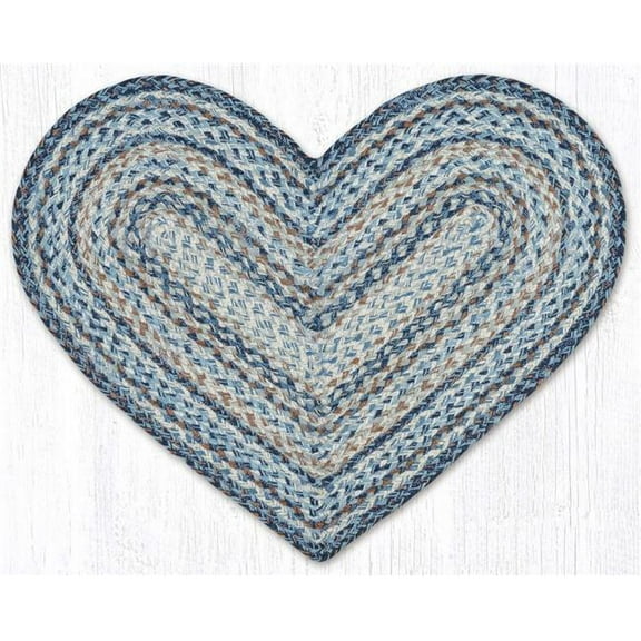 Earth Rug 10-9-119 20 x 30 in. Denim Heart Braided Rug