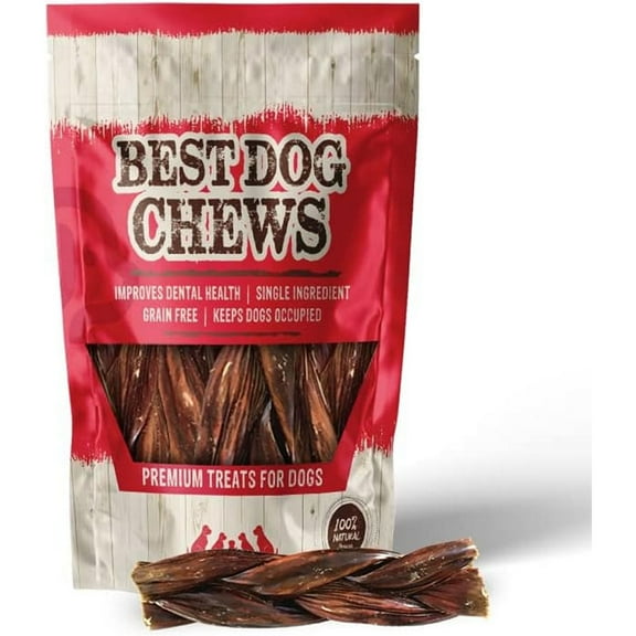 Best Dog Chews - Braided Gullet Sticks (6") 3-Count - Natural, Protein-Rich Dog Treat - Fully Digestible - Promotes Joint & Dental Health - All Breeds & Sizes