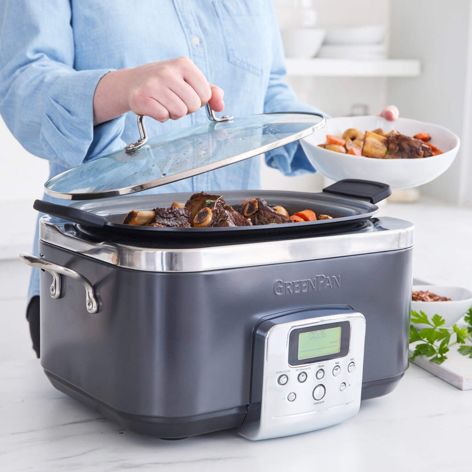 Free Shipping! GreenPan Elite 6-Quart Slow Cooker Graphite