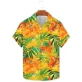 thumbnail image 4 of Blusa y camisa de manga corta con cuello vuelto para hombre, camisa hawaiana informal con estampado floral, camisa de manga corta con solapa, blusa, camisa de poliéster para hombre, 4 of 6