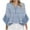Light Blue, variant on ZQUUVOU Women's T-Shirt Stripe V Neck Ruffle 3/4 Sleeve Floral Blouse White (2XL)