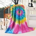 thumbnail image 2 of Rainbow Tie Dye Mandala Pattern Blanket,Comfortable Soft Flannel Throw Blanket,All Season,Warm Lightweight Blankets for Sofa Bed Couch Living Room Chair,50"x60", 2 of 4