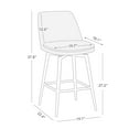 CHITA 27 inch Counter Height Swivel Bar Stools Low Back Set of 2, Metal