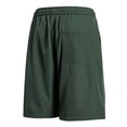 thumbnail image 5 of lcziwo Men Solid Color Shorts Knee Length Elastic Waist Hiking Shorts Big and Tall Beach Fishing Golf Drawstring Dress Shorts with Pockets Army Green XXXXXL, 5 of 5