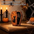 thumbnail image 5 of Halloween Tiered Tray Decor Spooky Wooden Mummy Coffin Figurine for Home Party Display Gothic Halloween Decor for Shelves Tabletops Holiday Gifting, 5 of 6