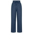 thumbnail image 4 of XUNKUSGA Cutton Linen Pants Women Solid Color Elastic Waist Womens Pants Straight Leg Loose Fit Wide Leg Pants Woman Comfy Stylish Palazzo Pants for Women, 4 of 8