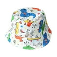 thumbnail image 1 of Kids  Cartoon Sun Protection Hat Wide Brim Dinosaur Print Baby Bucket Hats Cap, 1 of 5