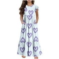 thumbnail image 3 of Sentmoon Robes Décontractées pour Filles Mode Urbaine Col Rond Robes d'Été pour Filles Imprimé Floral Hawaïen Robes de Soleil Enfants pour Vacances à la Plage 10 Ans, 3 of 6