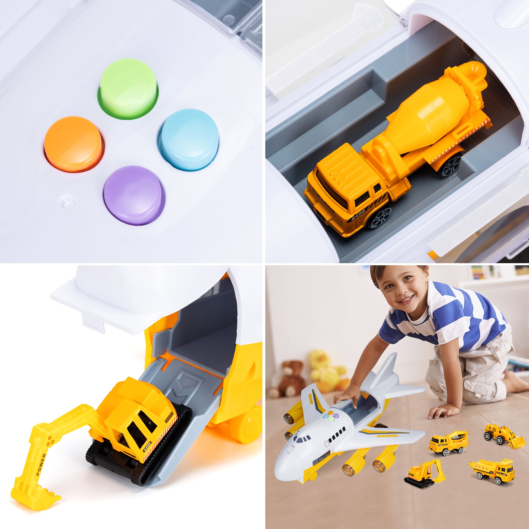 Buy Car Toy Set Airplane & Large Play Mat Set, Educational Truck Toys