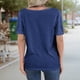 thumbnail image 3 of Tops de Corta con Cuello en V Azul XL, 3 of 4