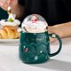 thumbnail image 5 of ¡Descuentos Únicos!, Taza de cerámica navideña con degradado perlado en rojo y verde, taza festiva con tapa, 450 ml, como regalo de Navidad para familiares, socios y compañeros de trabajo Akmoler, 5 of 9