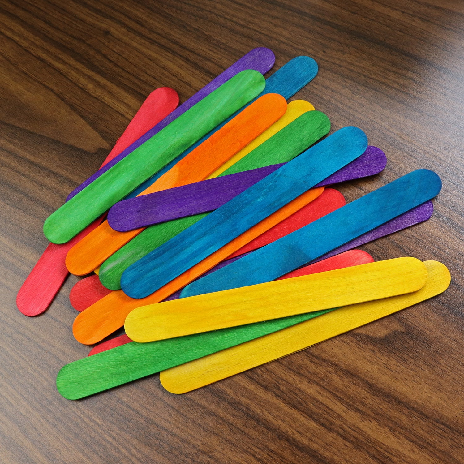 100 Sticks - Jumbo Wood Craft Popsicle Sticks 6 inch Black