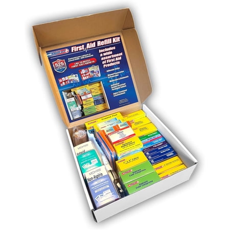 Rapid Care 3-Shelf First Aid Refill Kit - 525 Piece OSHA & ANSI Compliant Refill for First Aid Cabinets, Serves 75+ People, Color-Coded Workplace, School & Office First Aid Supplies