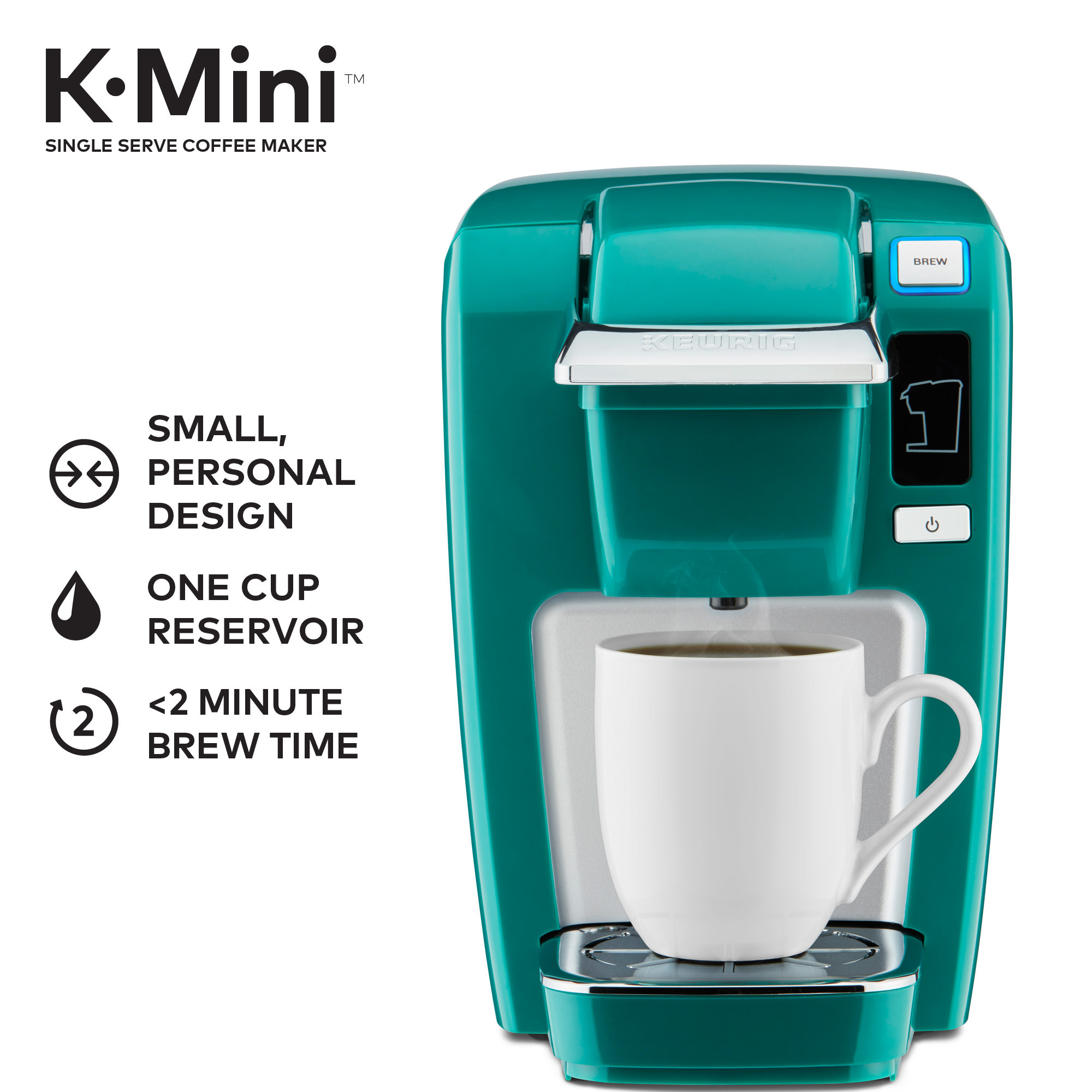 Keurig K-Mini K15 Single-Serve K-Cup Pod Coffee Maker, Jade