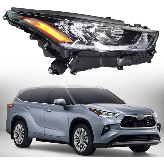 labwork Headlight Assembly Replacement for 2020 2021 2022 Toyota Highlander Projector Lamp RH Passenger side