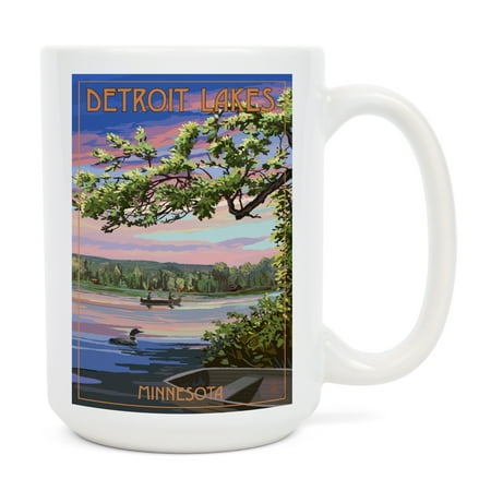 

15 fl oz Ceramic Mug Detroit Lakes Minnesota Summer Lake Sunset Dishwasher & Microwave Safe
