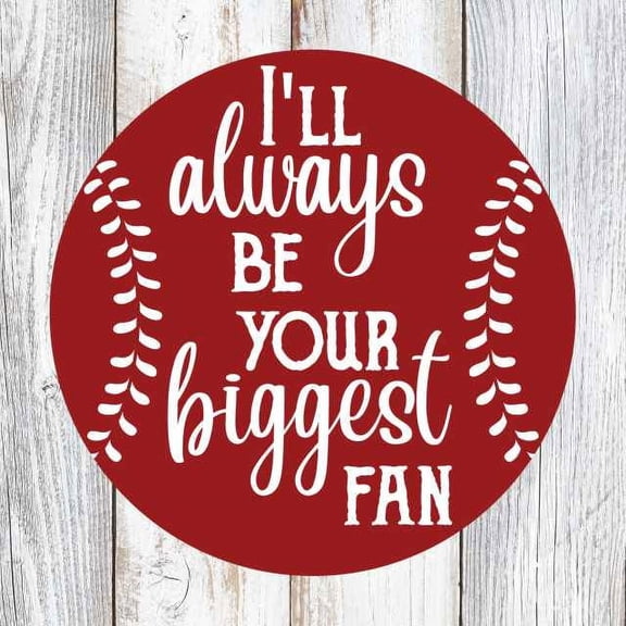 Biggest Baseball Fan… Rustic Farmhouse Style White Wood Sign Wall Décor Gift 12 x 12 Wood Sign B3-12120001044