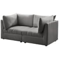 thumbnail image 1 of Meridian Furniture Jacob Modular Sofa with Soft Grey Velvet Upholstery, Grey, 1 of 9