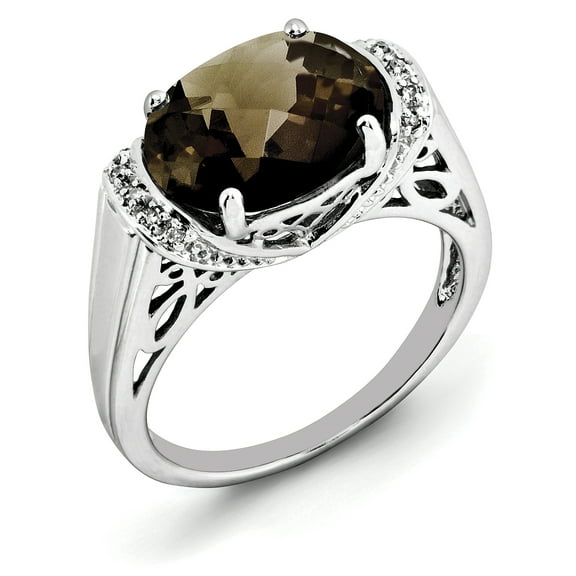 Sterling Silver Smokey Quartz Ring. Gem Wt- 4.55ct