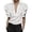 a-85White18, variant on Womens Sleeveless Lapel V Neck Double Ruffle Shoulder Solid Color Loose Tops Elegant Office Relaxed Fit Casual Blouse Shirts For Ladies Casual Top Red XXL