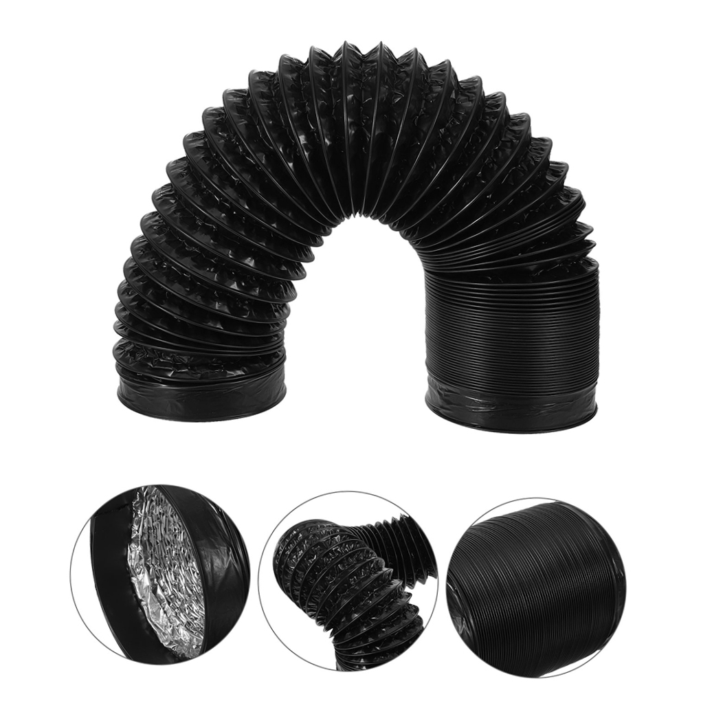 PTOOTP Black Aluminum Dryer Vent Hose Flexible for Efficient Dryer Exhaust and Easy Installation