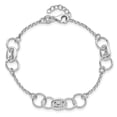 thumbnail image 4 of Auriga 925 Sterling Silver Rhodium Plated Fancy Circles Bracelet 7inch for Women, 4 of 6