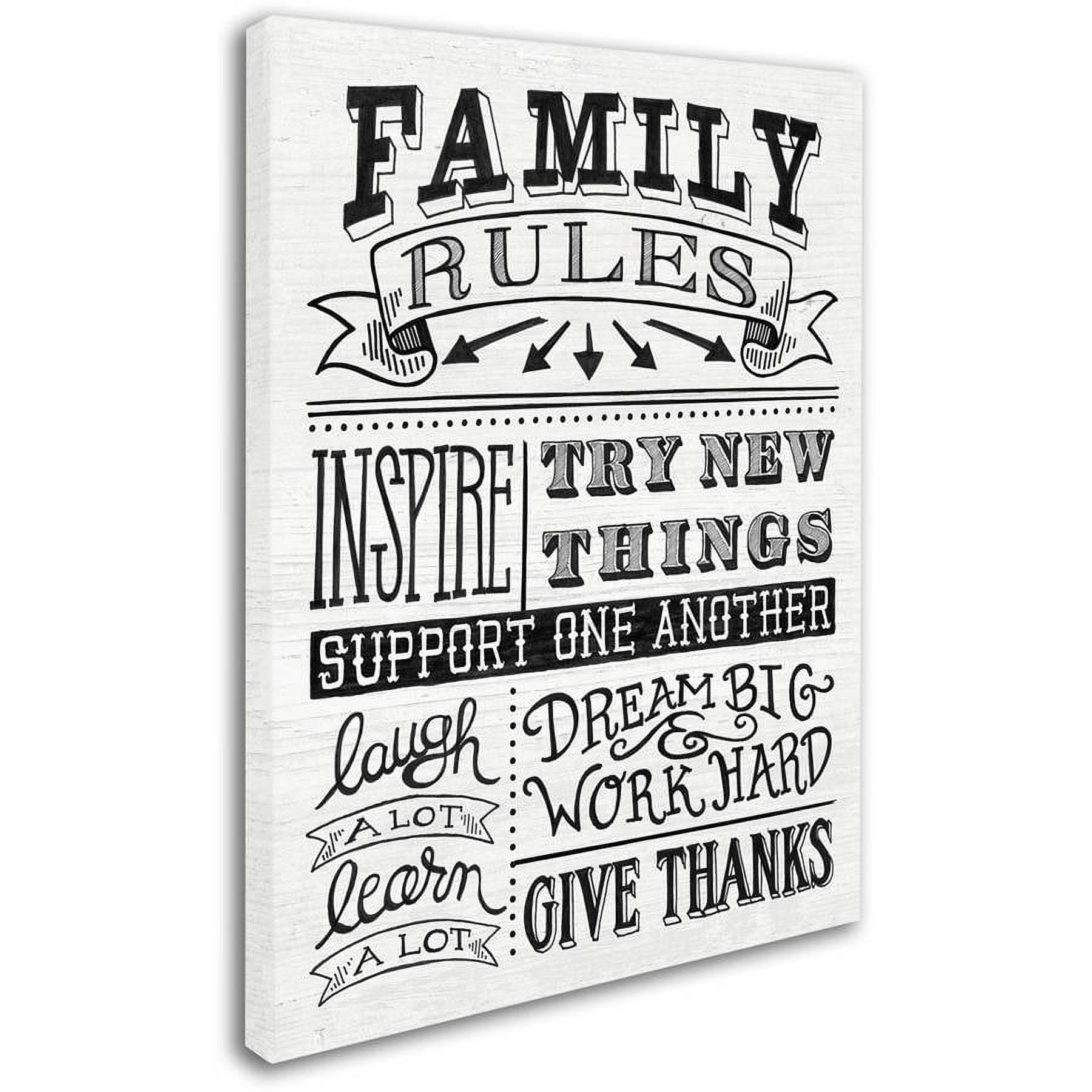 Trademark Fine Art "Family Rules II" Canvas Art by Mary Urban