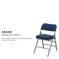 thumbnail image 6 of Emma + Oliver 2 Pack Curved Triple Braced & Double Hinged Navy Fabric Metal Folding Chair, 6 of 14