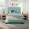 thumbnail image 5 of Reece Channel Stitched Upholstered Full Bed, Caribbean Green, by Hillsdale Living Essentials, 5 of 21