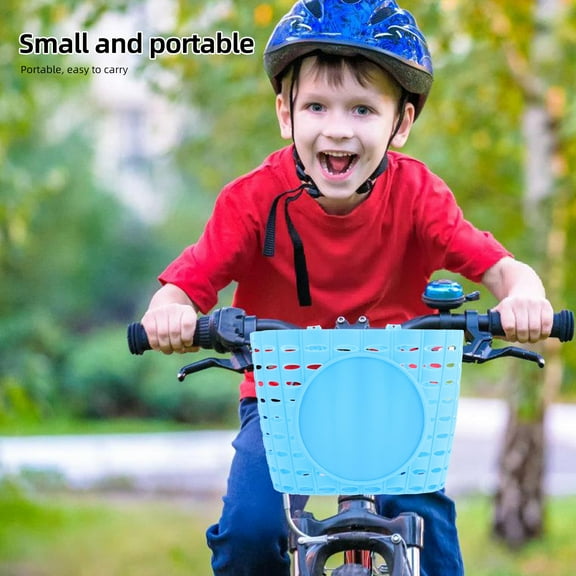 STRANDCHIC Sky Blue Small Bike Basket Plastic Front Handlebar Basket for Versatile Bike Use