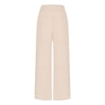 thumbnail image 2 of ameIAEA Women's Wide Leg Work Pants High Elastic Waist Drawstring Pants Trousers with Pockets, 2 of 4