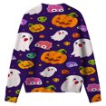 thumbnail image 5 of Halloween Girls Knitted Sweater Cardigan Spooky Print Stylish Fall Long Sleeve Button Down Casual Tops, 5 of 5
