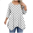 thumbnail image 3 of Jsaierl 3/4 Length Sleeve Plus Size Tops for Women Summer Round Neck Shirts Dressy Solid Petite Blouses Classic Holiday Tunic Top L-4XL, 3 of 6