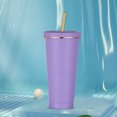 thumbnail image 2 of Copa De Vacío Copa De Vacío Taza de agua para coche de 750 ml, termos de paja a prueba de fugas, tazas de café de viaje (púrpura), 2 of 7