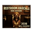 thumbnail image 2 of Restroom Rascals Dog Edition 2026 Wall Calendar,Spiral Bound Monthly Planner With Good Times Themed Dog Illustration For Home Office Classroom Decor,1Pc Gift For Dog, 2 of 6