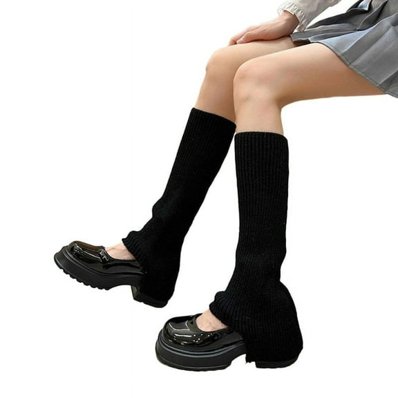 Milue Leg Warmers for Women Girls Lolitas Leg Warmer Winter Warm Knitted Long Socks